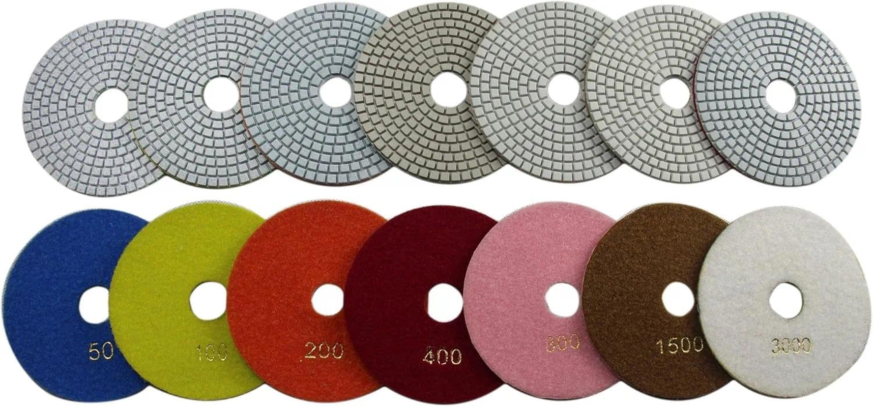 5-Inch Wet Polishing Pads for Granite, Marble, Stone, Travertine, and Terrazzo &ndash; Set of 7, Includes Various Grit Levels &ndash; CRFY image number 5
