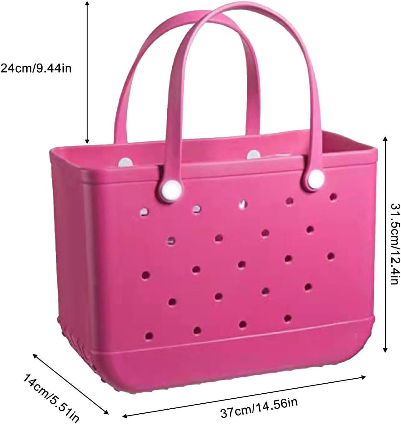 Women Outdoor Rubber Tote Bag,Sports Washable Rubber Tote Bag with Holes | Women'S Portable Travel for Beach Sports Swimming Pool - Blue image number 2