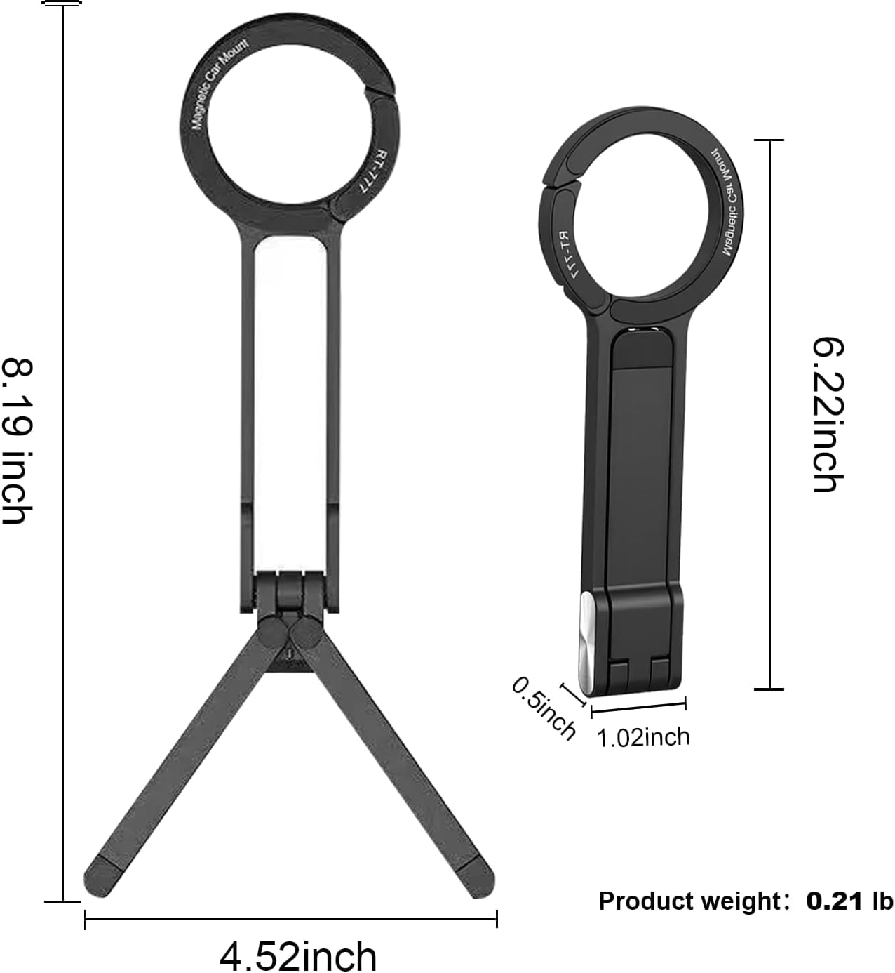 QFFAFAR Magnetic Phone Tripod Stand for Iphone, Tripod Magnetic Phone Stand Phone Mount Tripod for Phone for Mag Safe Selfie Stick, Quick Mount Compatible with Iphone 17 16 15 14 13 12