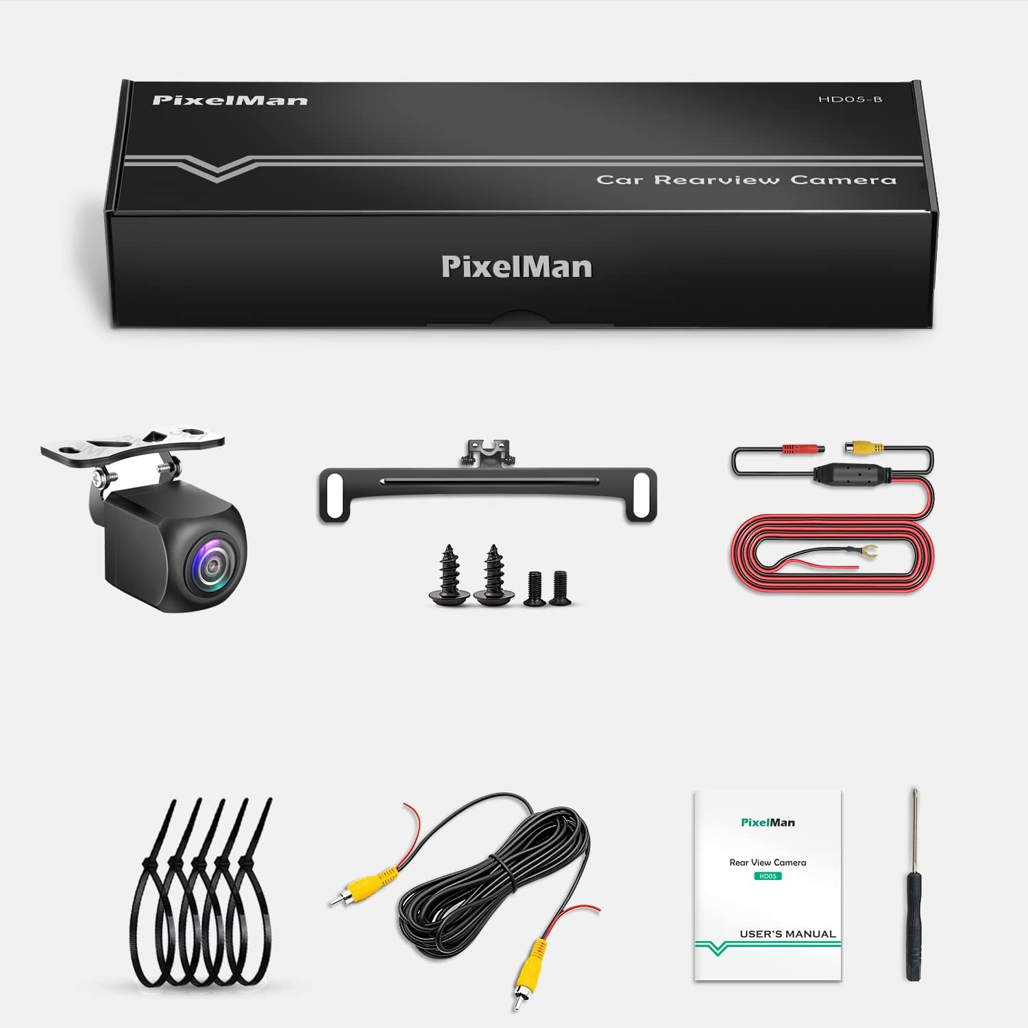 HD Backup Camera,Metal Housing 170 Degree Wide View Angle License Plate Rear View Camera for Car,Clear Night Vision IP69 Waterproof Rearview Universal Reverse Cam Kit for Vehicle SUV RV Pickup image number 4