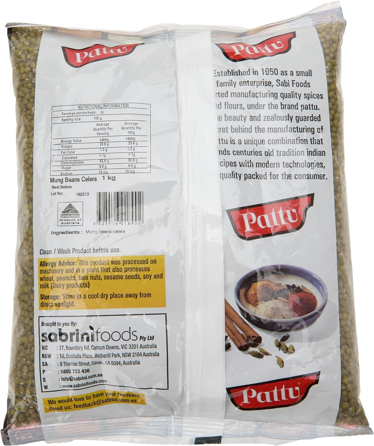 Mung Beans Celera, 1Kg image number 1