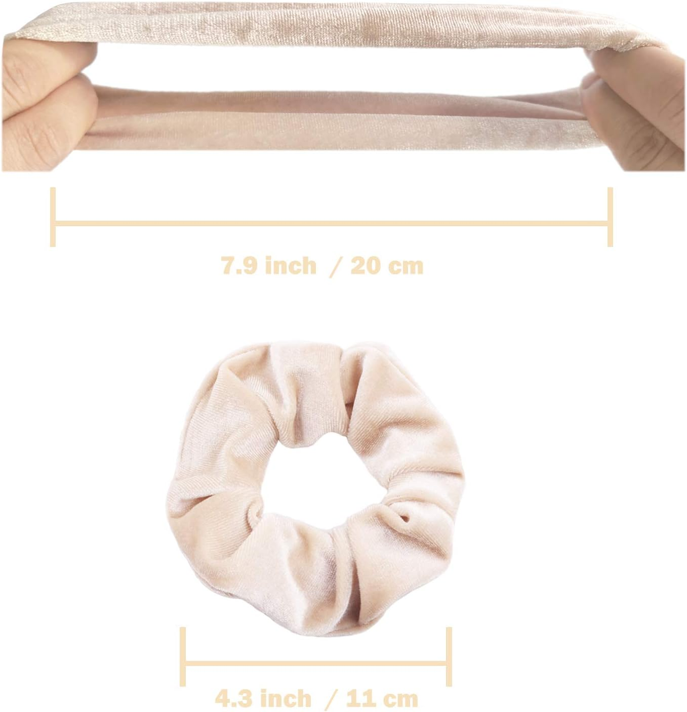 VENUSTE Scrunchies for Women, Premium Velvet Scrunchy for Hair, Neutral Colors Elastic Thick Bands, Soft Ropes Ponytail Holder Hair Accessories, 12 Pack image number 6