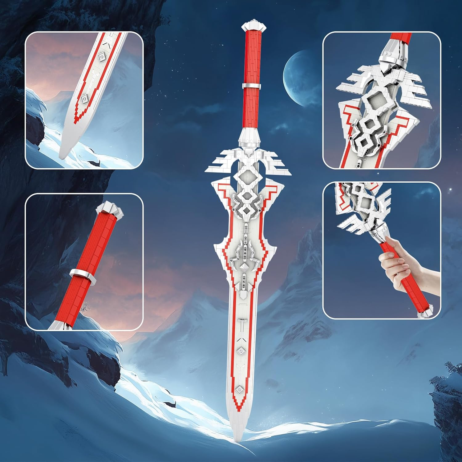 Reobrix Sword Building Kits for Adults, Cool Royal Claymore 99015 Collectible Construction and Display Model, Cosplay Toy Sword Anime Style Sword Home Office Decoration (981 Pieces)