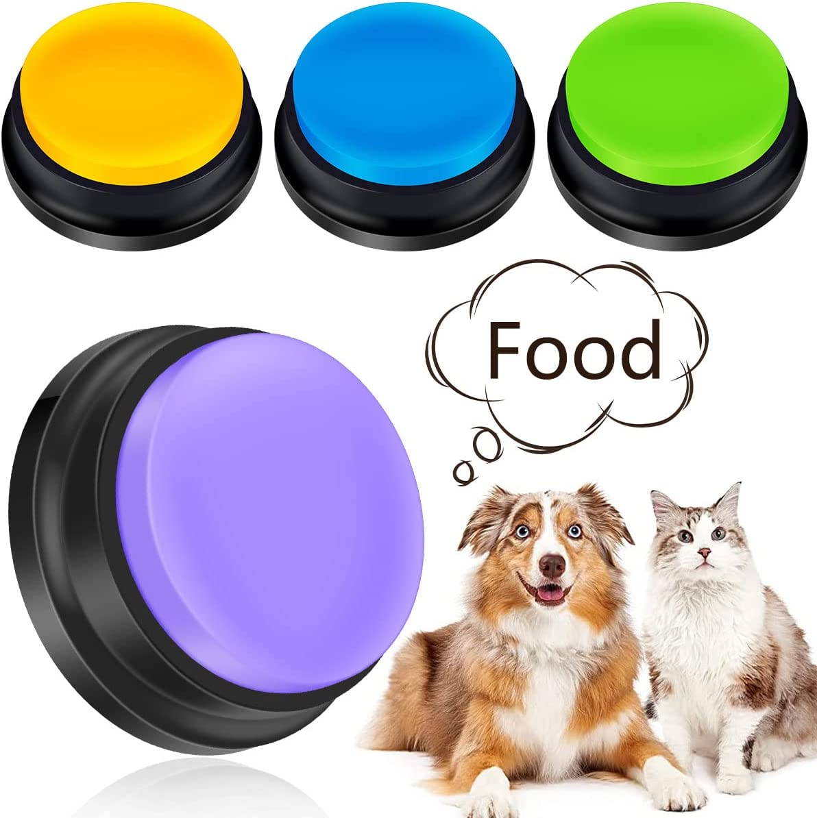 4Pcs Dog Button Pet Communication Button Portable Pet Training Buzzer Battery Operated Small Talking Button image number 2