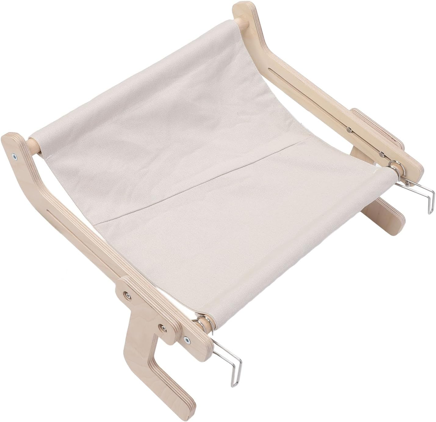 Depisuta Cat Window Perch, Sturdy Wood Frame Cat Sill Window Perch, Large Hammocks Bed Shelf, Wall Mount Bedside Hammock for Indoor Windowsill Sleeping, Climbing and Playing (Gray) - Gray image number 4