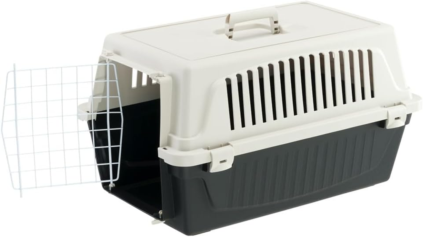 Ferplast Rigid Carrier for Small-Sized Dogs and Cats Atlas 20 EL, Pet Transport Box, Sturdy Plastic, Plastic-Coated Steel Door, Ventilation Grills, 37 X 58 X H 32 Cm Black image number 7