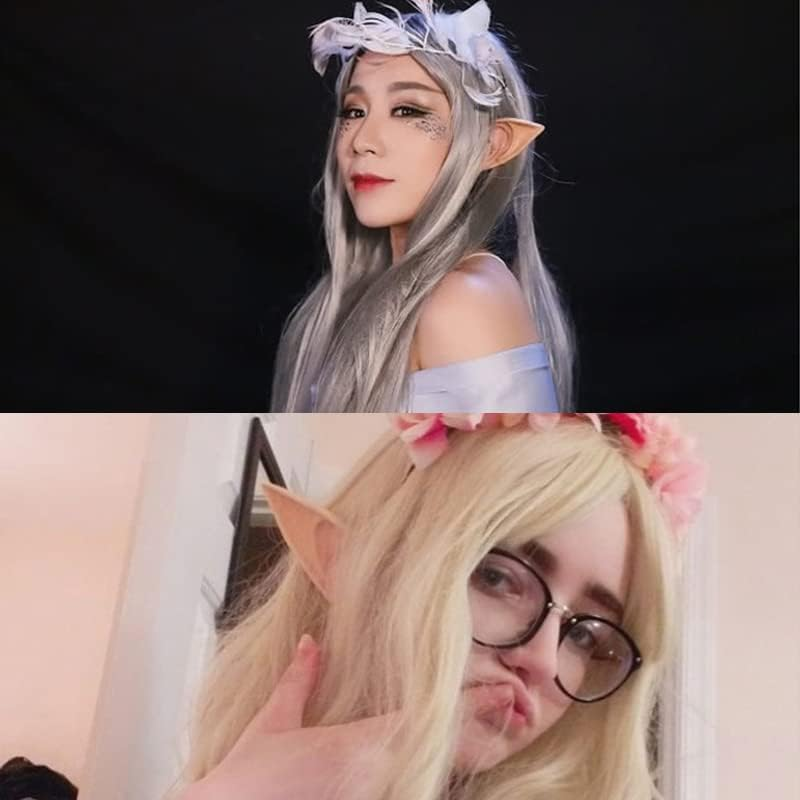 AIMALL Premium Elf Ears Costume Accessory - Authentic Rubber Elven Pixie Ears for Halloween, Cosplay, and Themed Parties - Fairy, Hobbit, and Demon Styles image number 4
