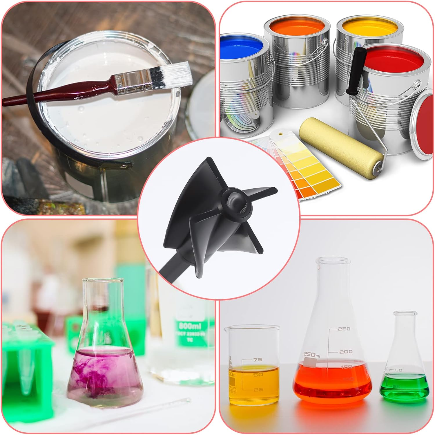 TOYMIS 2Pcs Epoxy Resin Mixer, Reusable Epoxy Mixer Paddles Resin Mixer Paddle Drill for Epoxy Mixer Ceramic Glaze for Painting Stirrer Epoxy Drilling Mixing (Black) image number 5