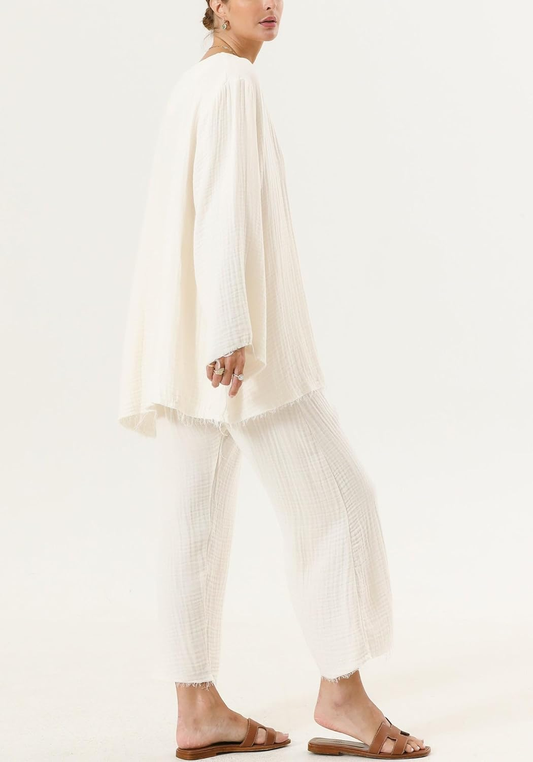 Modal Guaze Nursing Set, Cream, L/XL image number 4