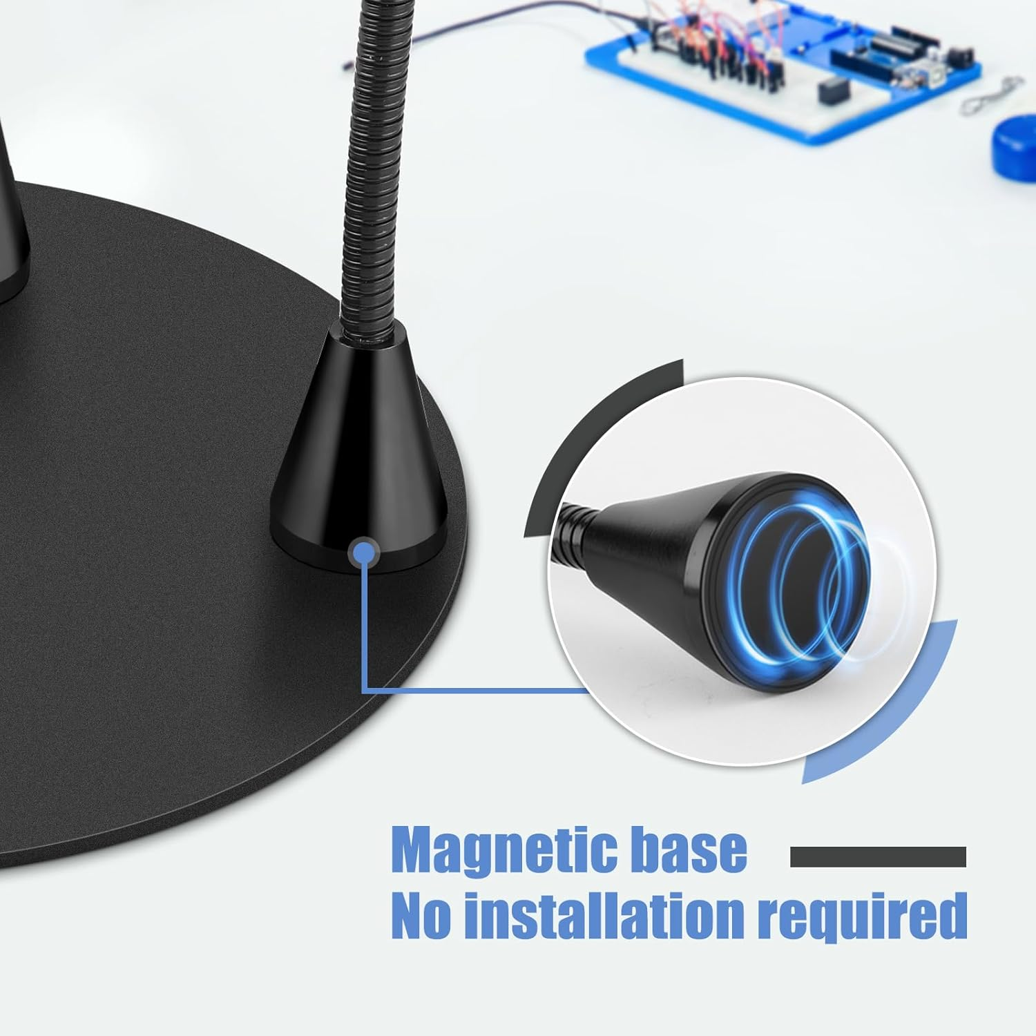 Magnieopti Magnetic Helping Hands Soldering Station with 10X Magnifying Glass with Light, PCB Holder 4 Flexible Arms Magnifier and Third Hand Tool for Electronic Repair Soldering Jewelry Craft image number 6