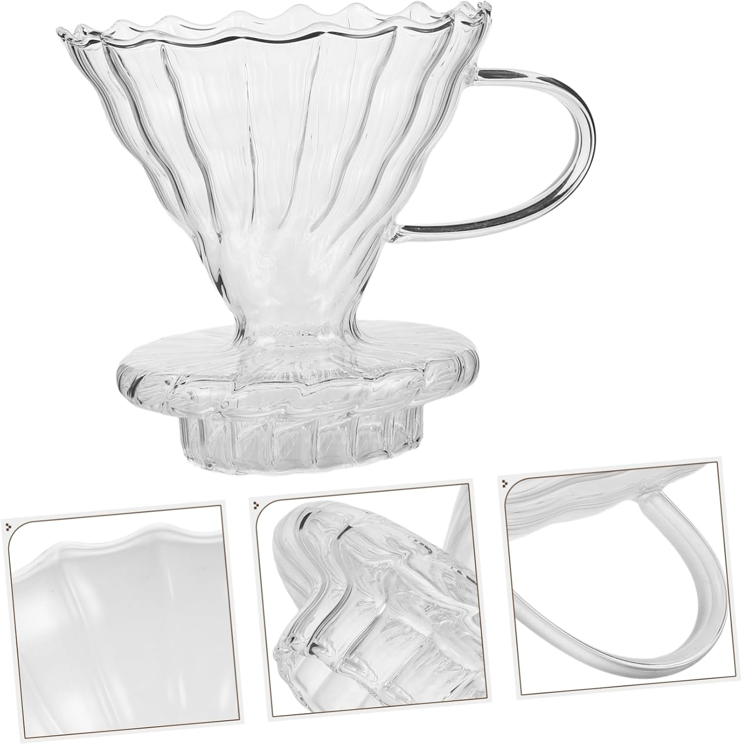 SECFOU Dripper Funnel Glass Filter Cup Portable Reusable Funnel for Espresso Machines Tea and Camping image number 6