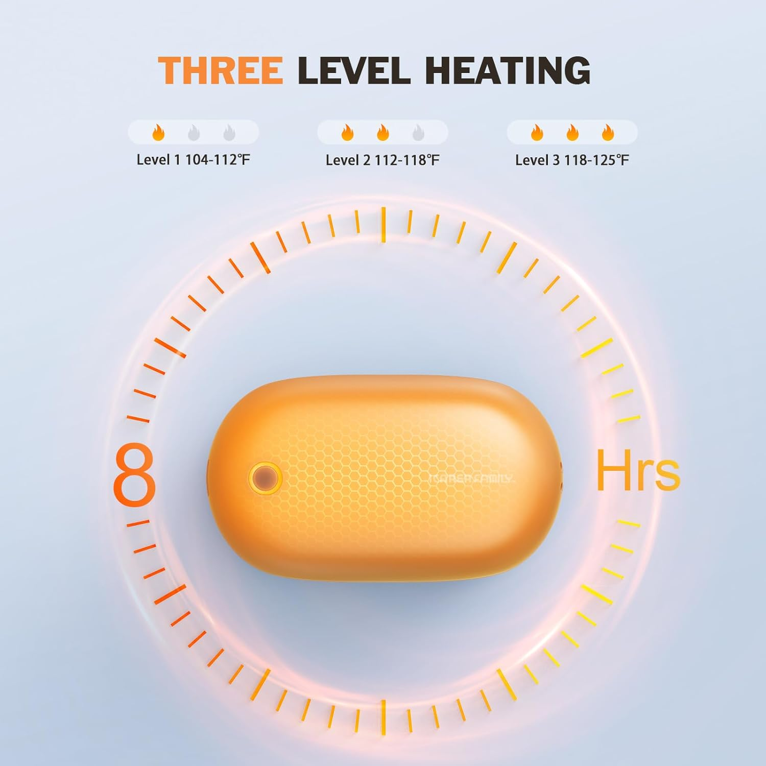 Rechargeable Hand Warmers 2 Pack, Magnetic USB Electric 5000Mah, Pocket Size, 3 Heat Levels, 8 Hours Battery Life, Portable Reusable, Ideal for Outdoor, Christmas image number 6