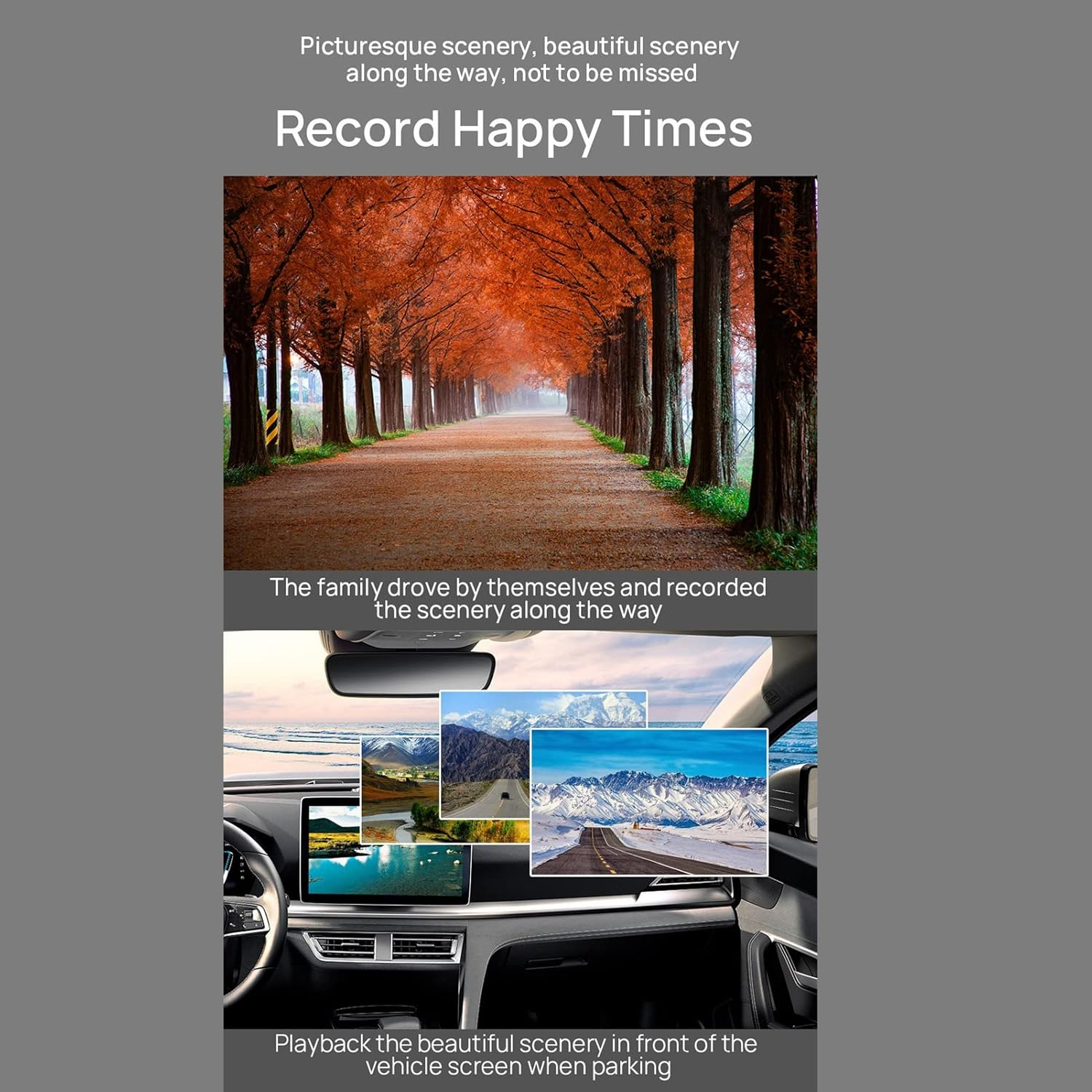 Car Front Rear Dash Cam, 720P Camera for Cars, USB Connection, ADAS Drive Assistant, Motion Detection, 170 Wide Angle, Aluminium Alloy GPS Smart Dash Cam image number 6