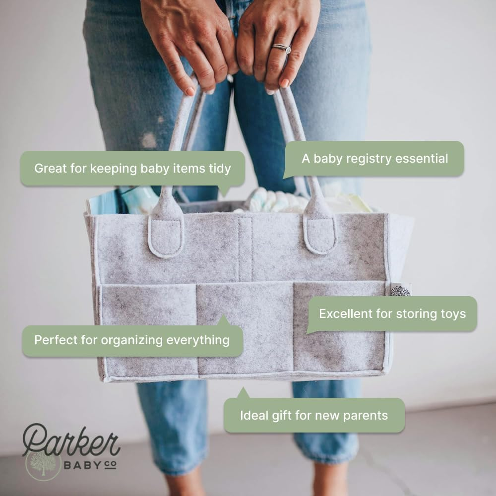 Parker Baby Diaper Caddy - Nursery Storage Bin and Car Organizer for Diapers and Baby Wipes image number 5