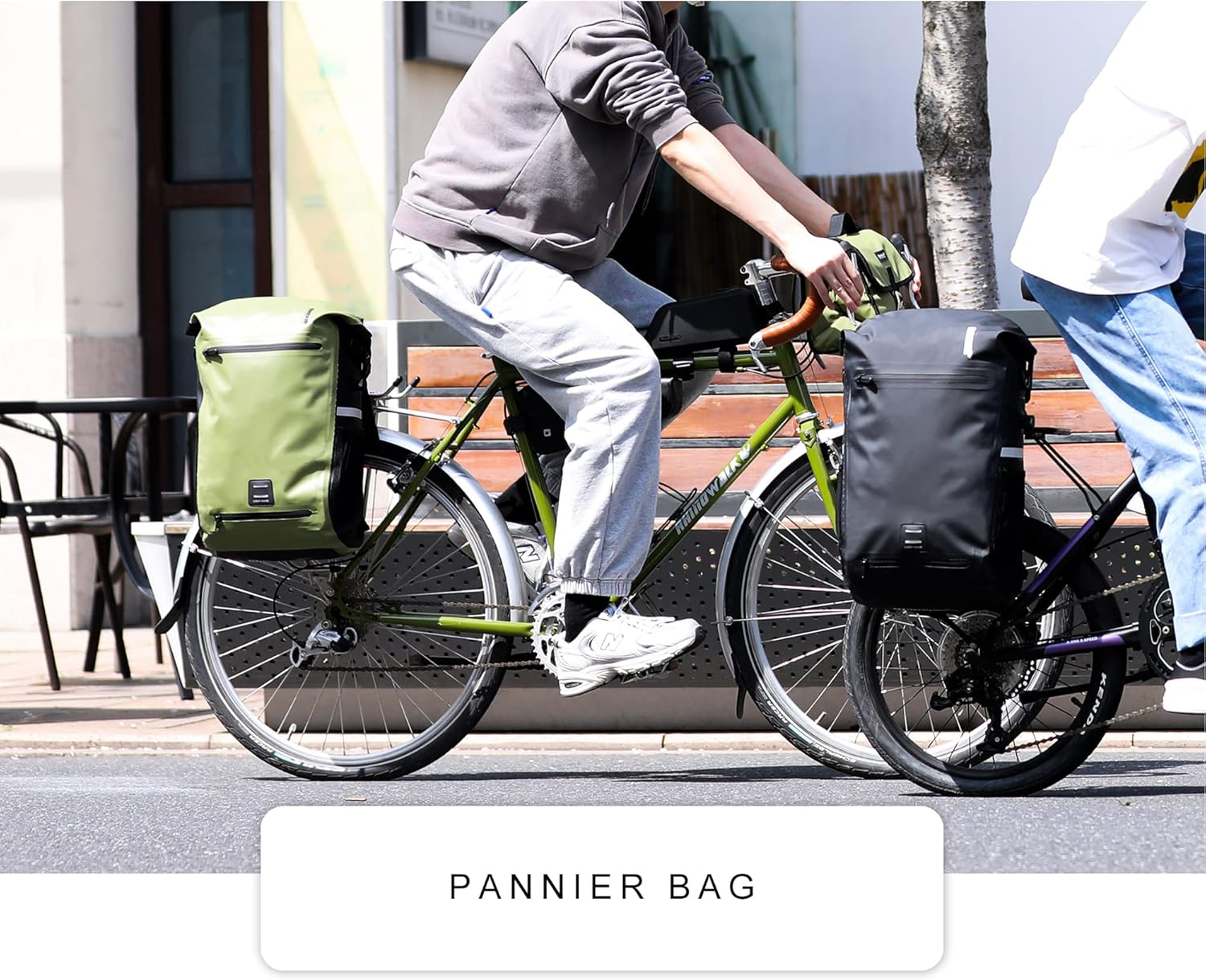 Rhinowalk Bike Pannier Bag Bicycle Bag, Panniers for Bicycles, Motor Pannier Backpack Shoulder Bag Professional Cycling Accessories (Black) - Black image number 6