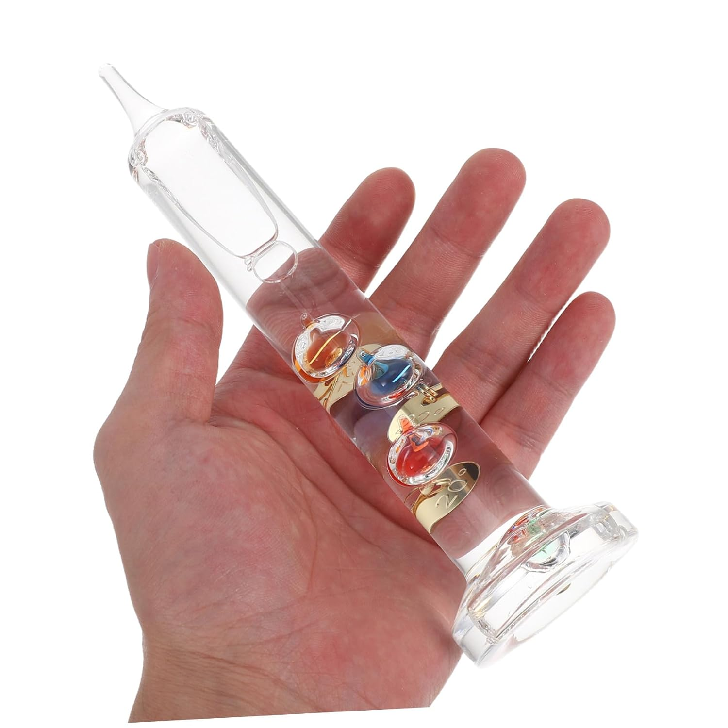 BESPORTBLE Galileo Thermometer with Floating Colored Spheres Glass Tube Temperature Display in Fahrenheit with Gold Tags Educational Interactive Science Decor for Home Office Classroom image number 3