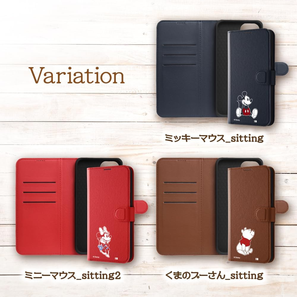Inglem Iphone 15 plus Case, Disney Notebook-Type Leather Case, Simple, Magnet, Mickey Mouse_Sitting image number 1