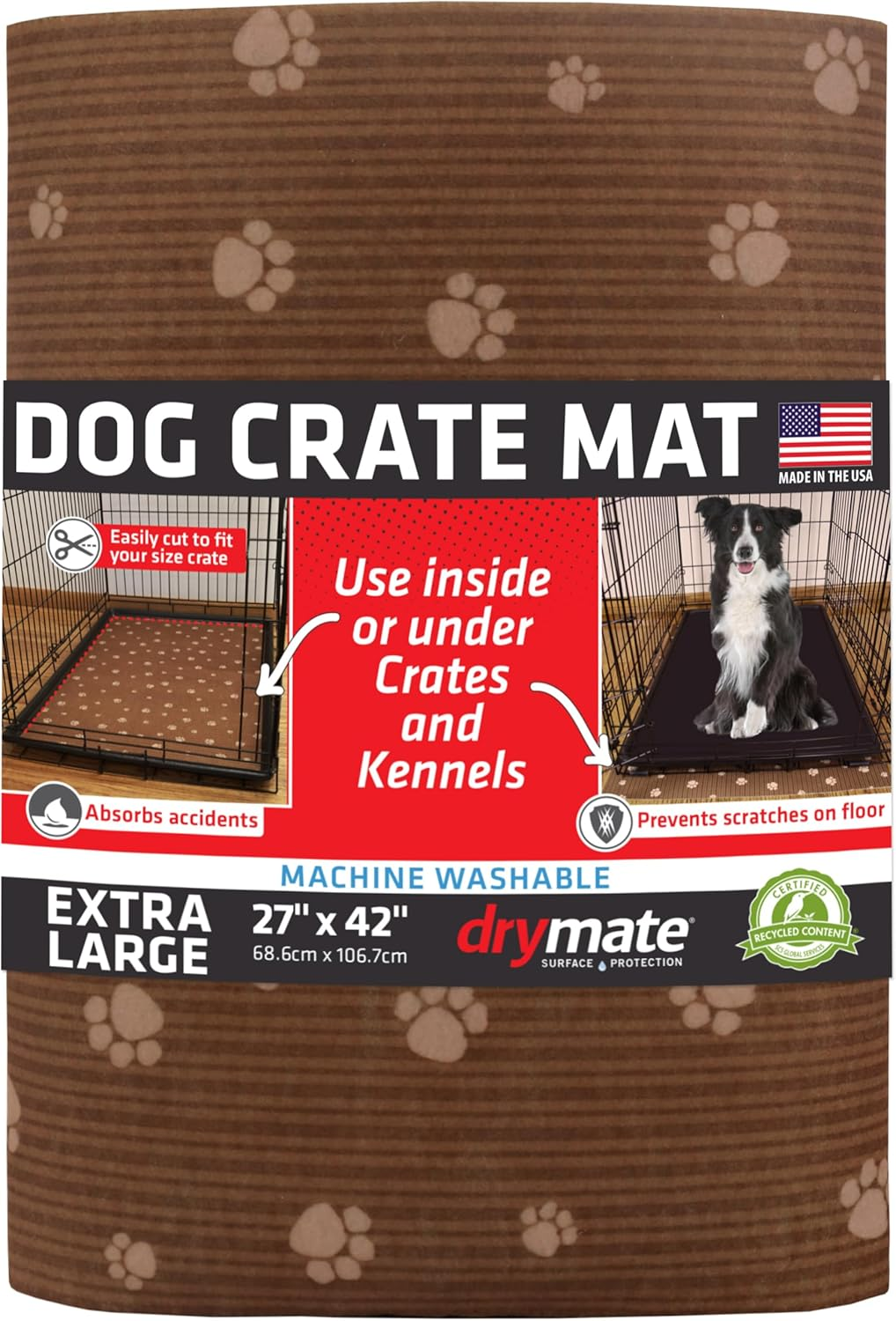 Drymate Dog Crate Mat, 27" X 42", Brown image number 2