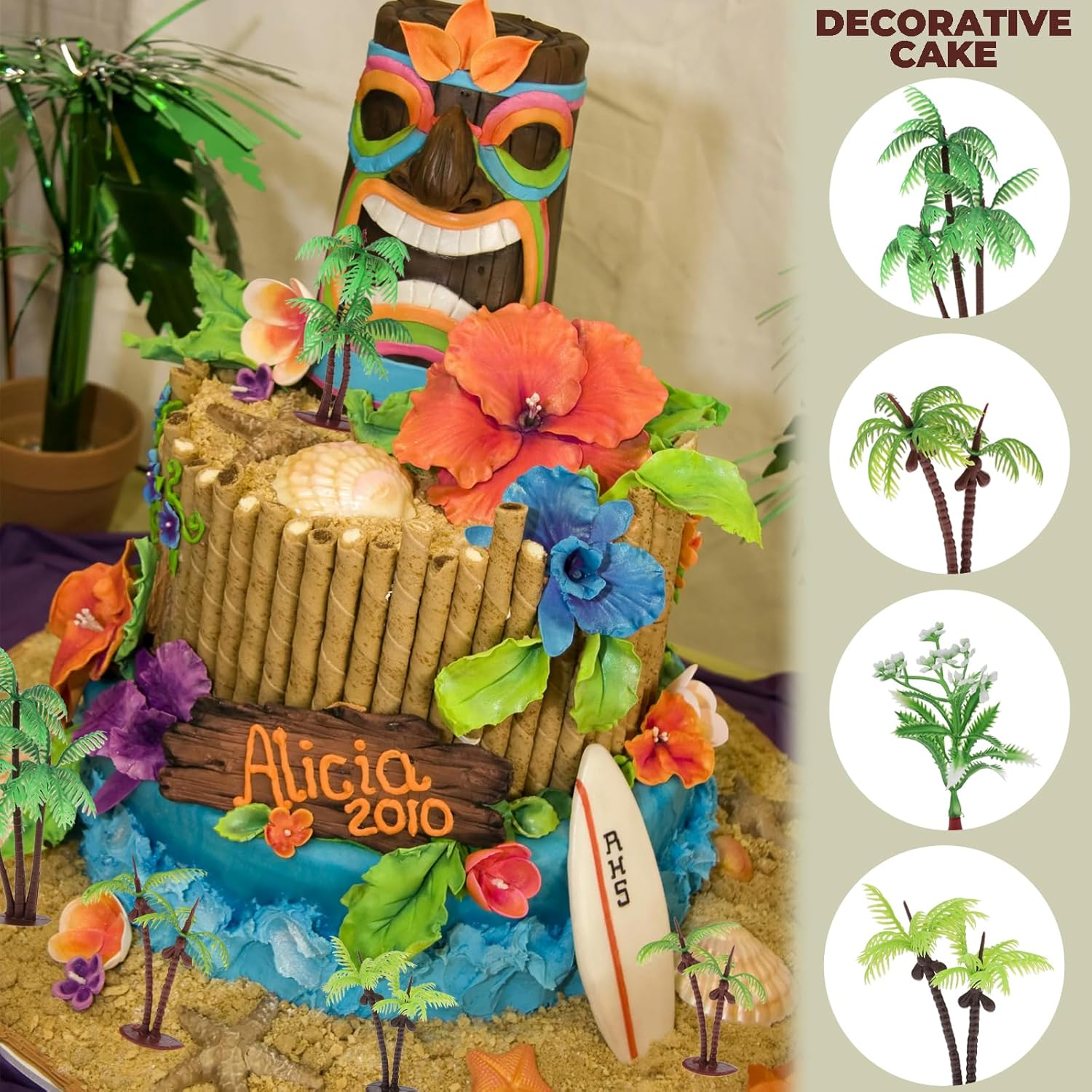 10Pcs Miniature Coconut Palm Tree Model Artificial Greenery Plant Decoration DIY Train Railway Building Diorama Sandbox Cake Topper Landscape - A image number 5