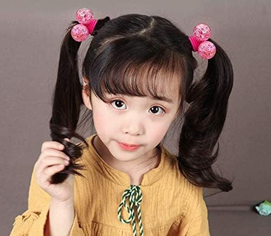 Acrylic Butterfly Ball Elastic Hair Bands - Hair Ties and Ponytail Holders for Girls - 14Pcs Kids Hair Accessories image number 5