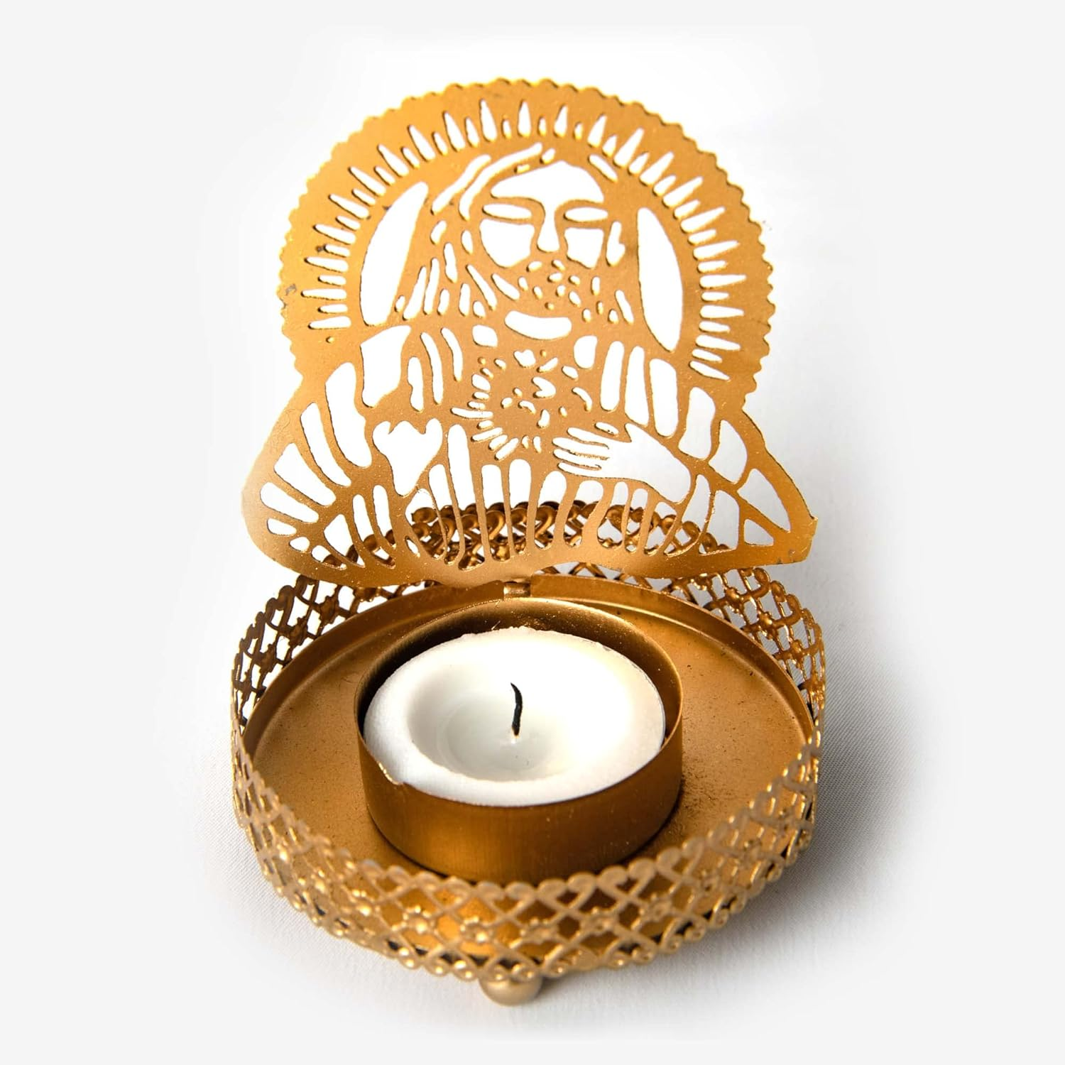 Wc_Shadow Religious Candle Holders for Christmas & Home Decorations Catholic Alter for Home Tealight Stand Cross for Candles Cross Holder Stand for Gift Jesus Candle Holder (Pack of 2) image number 1