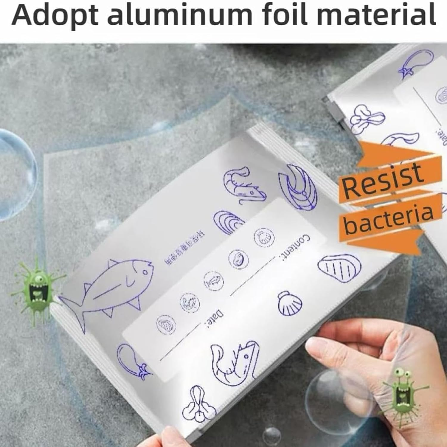 30 PCS Ziploc Bags, Zip Lock Bags, Reusable Aluminum Foil Sealable Storage Bags, 17X23Cm for Grilling, Freezer Storage, Pantry Organization, Small Business Packaging ﻿ image number 1