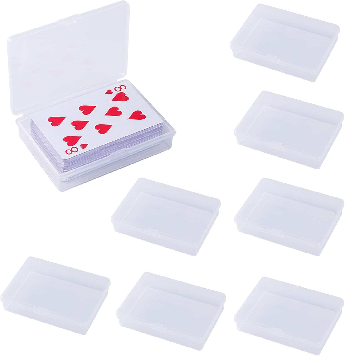 Playing Deck Cases, 8PCS Empty Box Holder Storage Case, Trading Card Organizer Snap Closed for Gaming Cards, Bank Business Card (Transparent) image number 2
