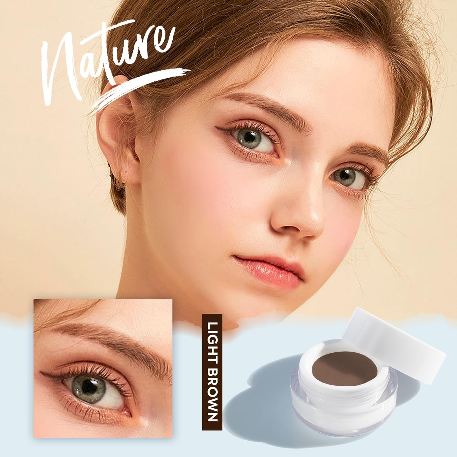 VANERIA Eyebrow Soap Kit Makeup,Shapes,Defines,Fills Brow Makeup,Eyebrow Setting Gel+Eyebrow Tinted Gel+Eyebrow Pen+Eyebrow Brush. (Light Brown)