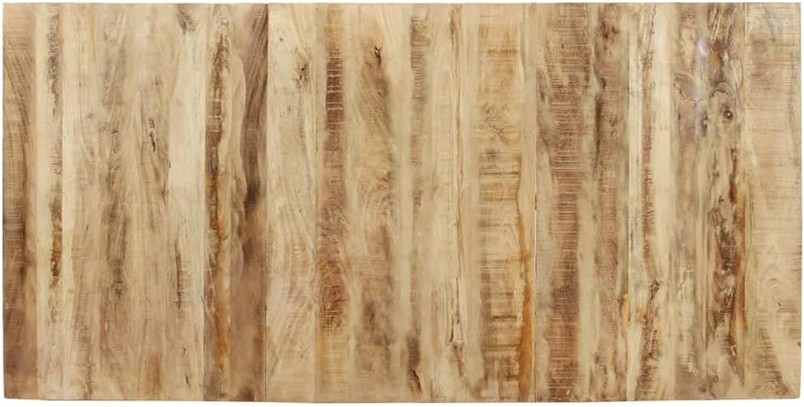 Vidaxl Dining Table with Rough Finish Mango Wood and Powder-Coated Steel Legs, Spacious Rectangular Design for Kitchen and Dining Room image number 4