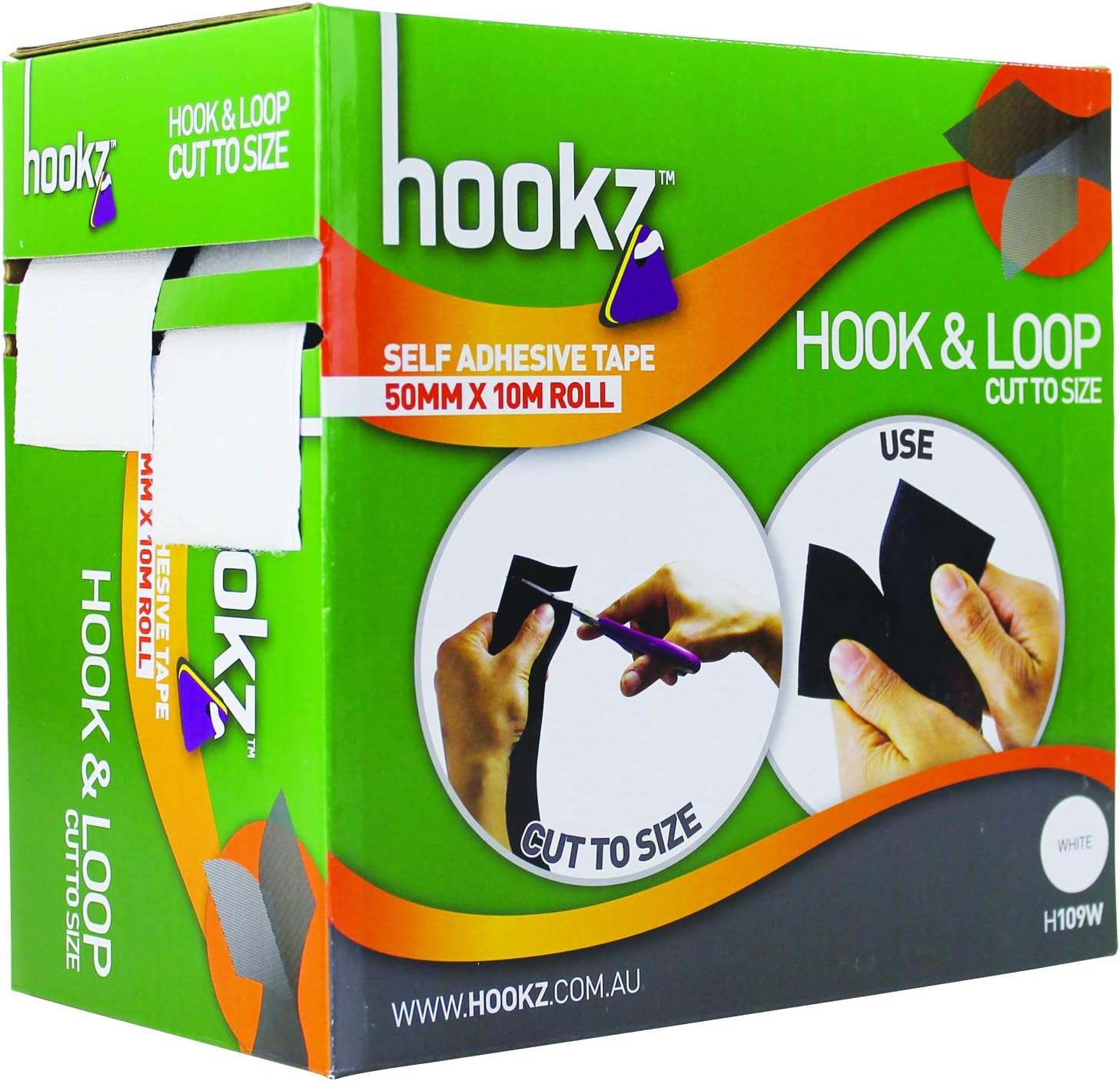Hookz Hook & Loop Self Adhesive Tape 10M Roll White image number 2