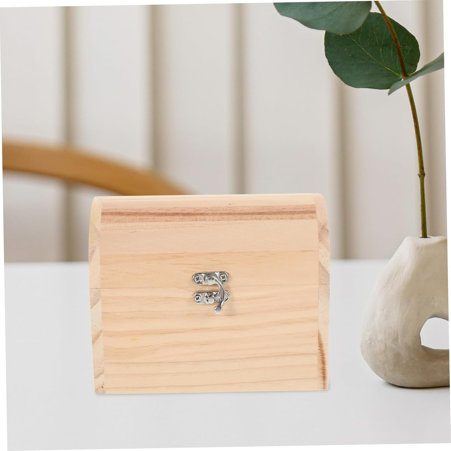 KALLORY Wooden Box Unfinished Diy Craft Storage Case for Jewelry Keepsakes for Photography and Hobby Projects Natural Material image number 5