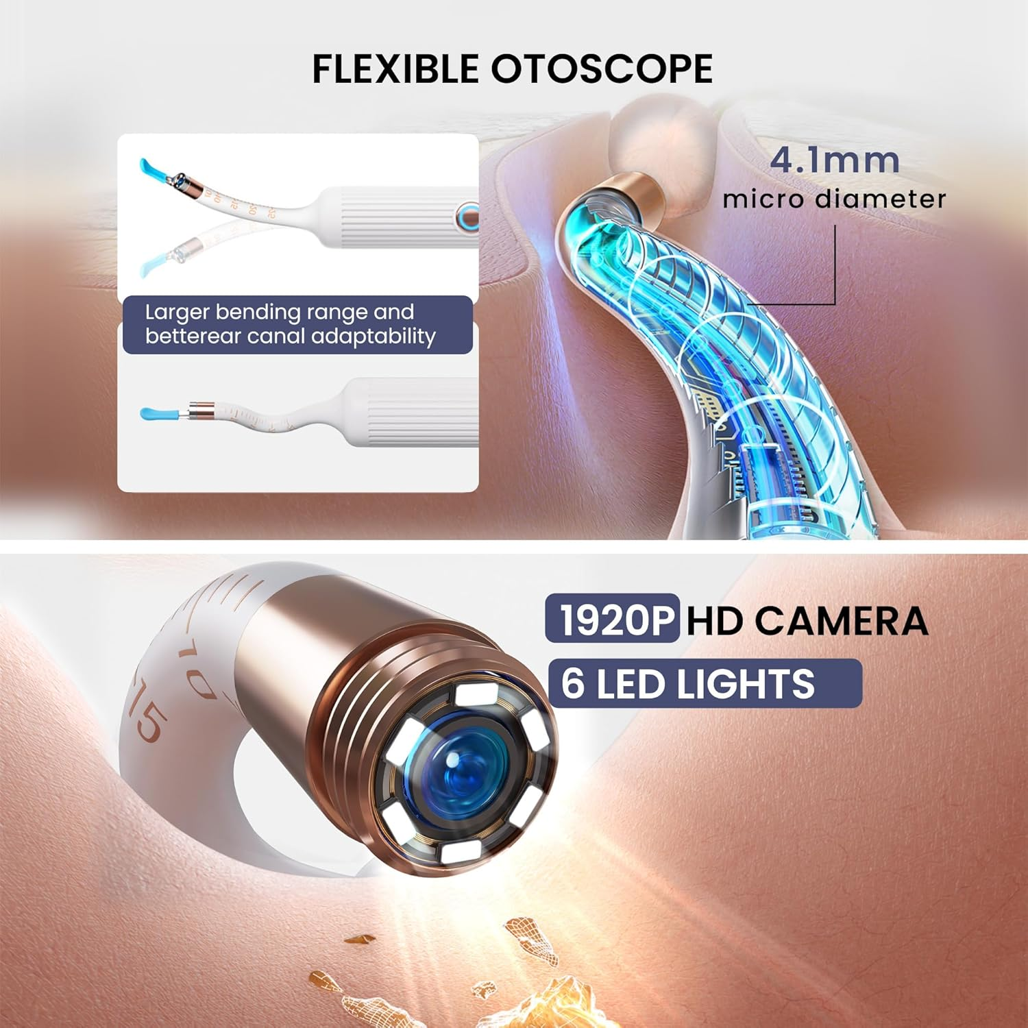 Bebird Earwax Remover, Earsight plus Otoscope,Flexible Ear Scope Otoscope Camera Light 1920P Hd,Ear Cleaner with Portable Case for Adults,Kids,Ios,Android（White） image number 1