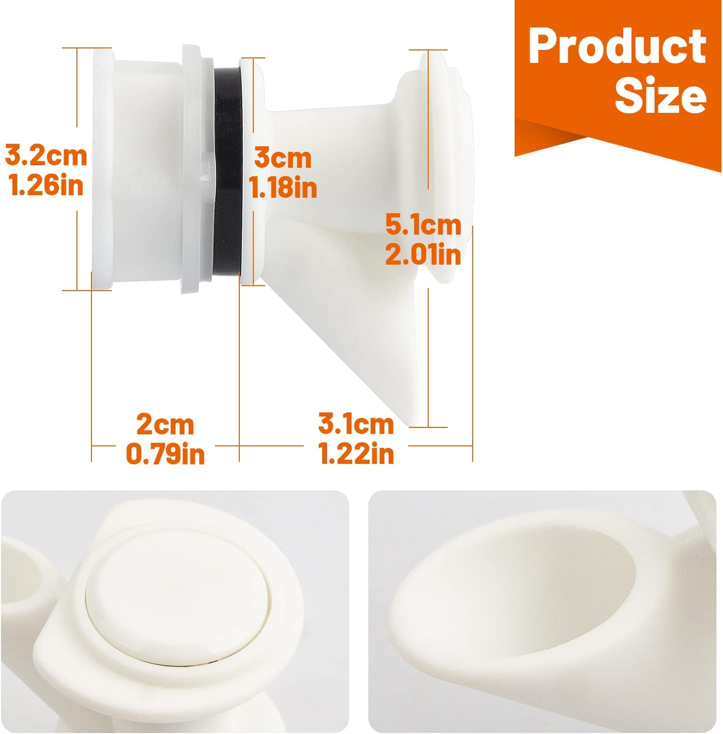 Push-Button Spigot Replacement, Compatible with Igloo 2-10 Gallon Water Coolers, Durable Beverage Jugs (3 Pack)