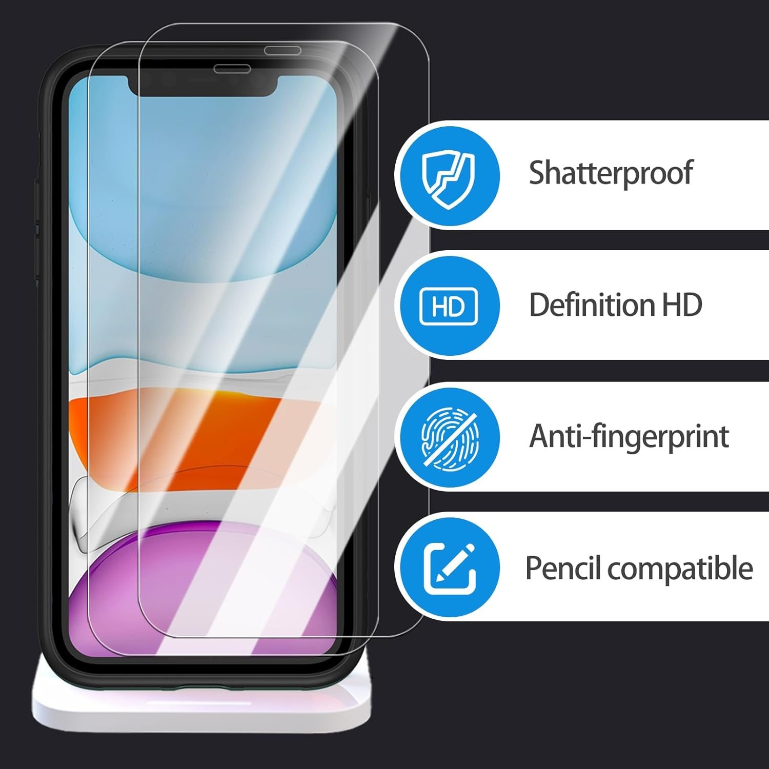 Magnetic Case for Iphone 11 6.1 Inch,Compatible with Magsafe,[2-Pack Tempered Glass Screen Protector] Full-Body Shockproof Protective,Camera Protection Bumper Slim Phone Cover (Black) image number 7