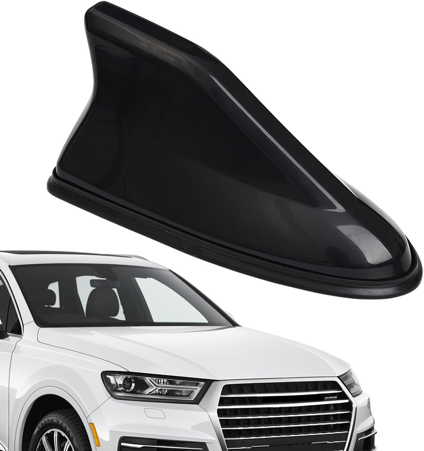 PUCHEN Car Shark Fin Antenna, Universal Roof Top Radio & Navigation Antenna, Waterproof Adhesive, Easy Install, Black image number 2