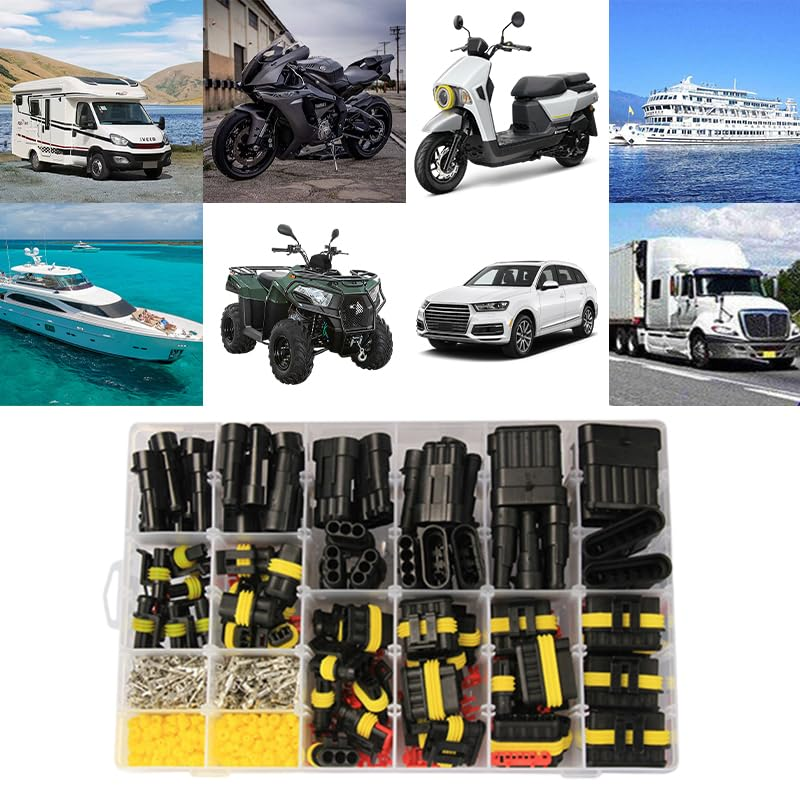 Leona Co 708Pcs 43 Kits Waterproof Electrical Wire Connector Terminals Plug Kit 1/2/3/4/5/6 Male&Female Pin Automotive Wire Connectors Kit for Car Motorcycle Marine (708Pcs 1-6Pins Connectors + Plier) image number 6