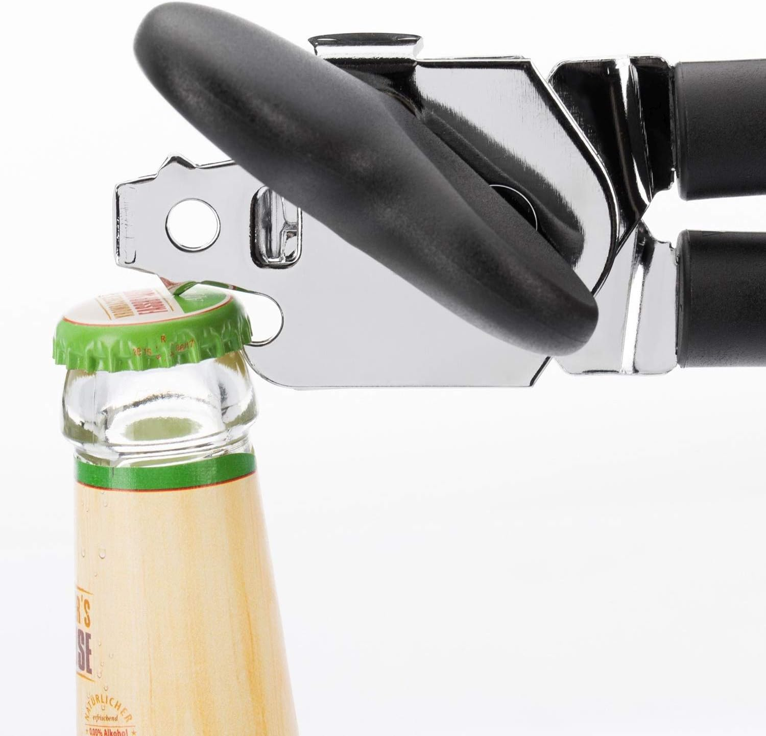 Westmark 29402270 Tongs Can Opener with Bottle and Lid Lifter, Length: 8.2 Inch, Steel/Plastic, Gallant, Black/Red