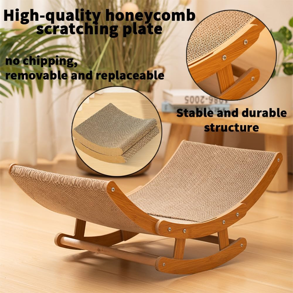 TOMVAES Cat Swing Bed Pet Rocking Hammock for Small Animal Rabbit Kitty Dogs Indoor Cats Indoor and Summer Breathable Outdoor Pet Camp Bed Easy to Assemble Wooden Frame Hanging Pet Bed image number 4