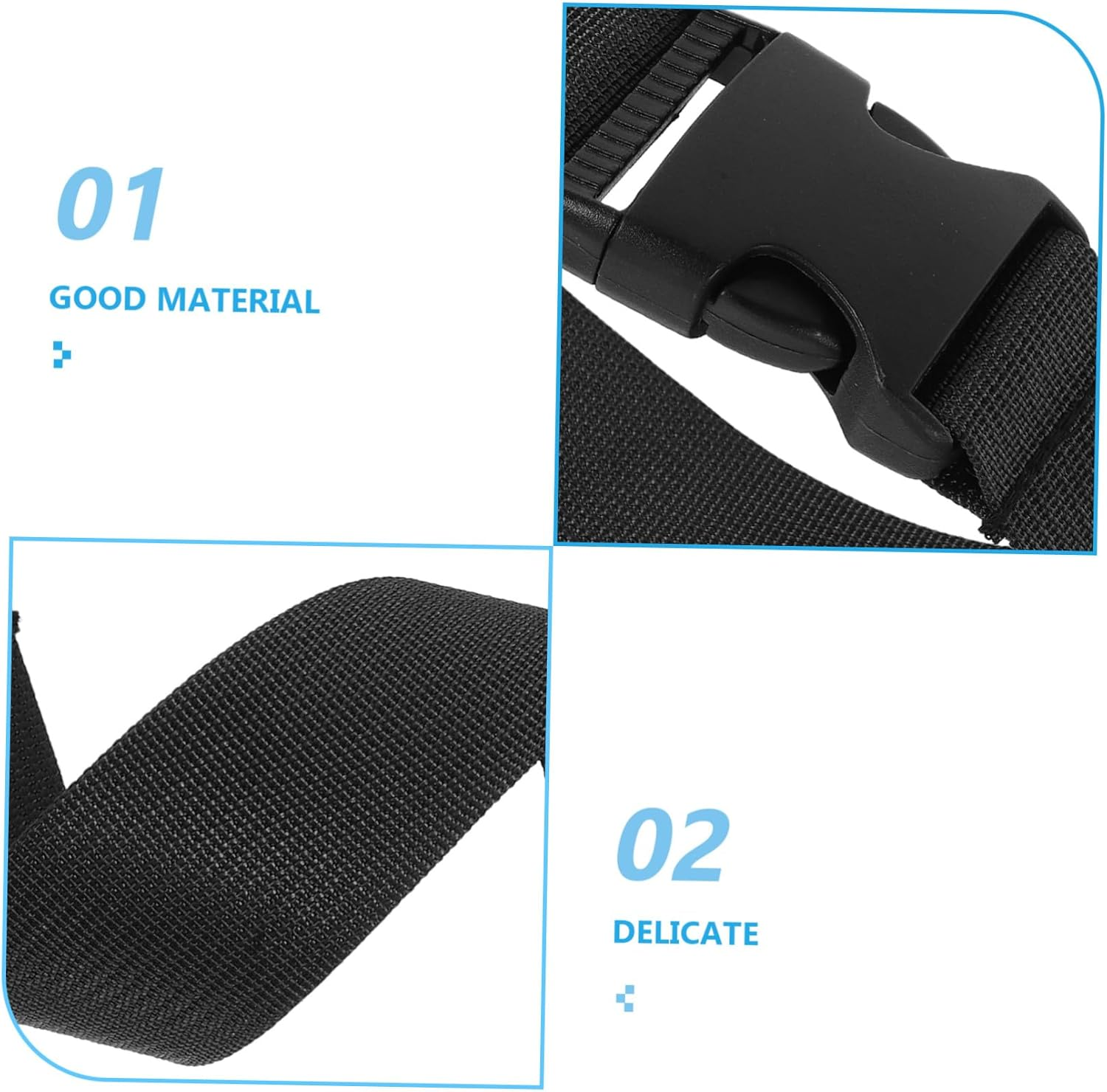 LOLIPPYY 2Pcs Outdoor Storage Extension Strap Black for Hiking and Travel Bag Extender Chain Strap Extender for Fanny Packs image number 1