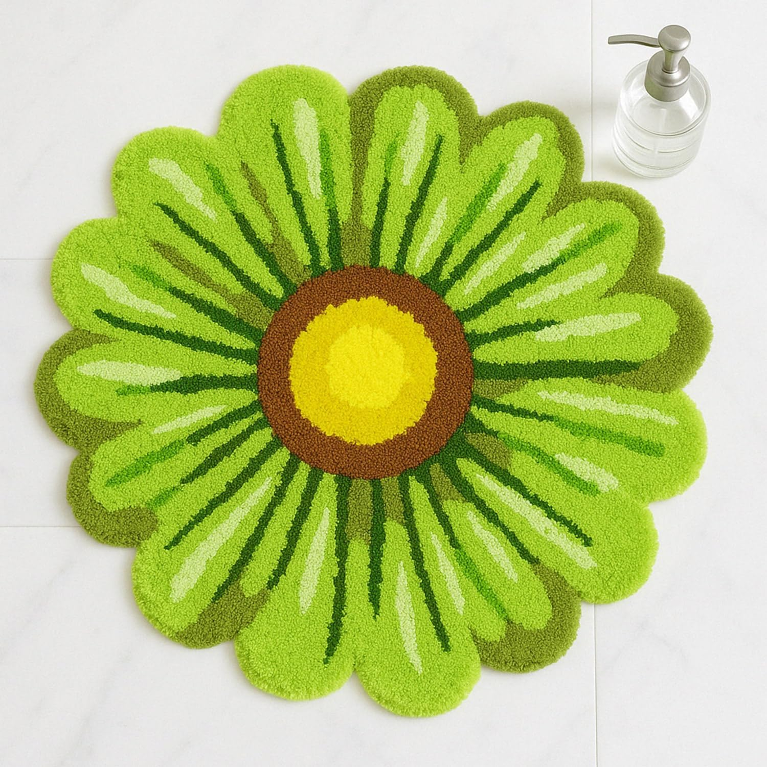 Feblilac Red Flowers Bath Rug, Floral Mat for Bathroom Cute Plant Non-Slip Floor Mats, Washable Microfiber Carpet for Living Room Home Fast Dry Area Rug