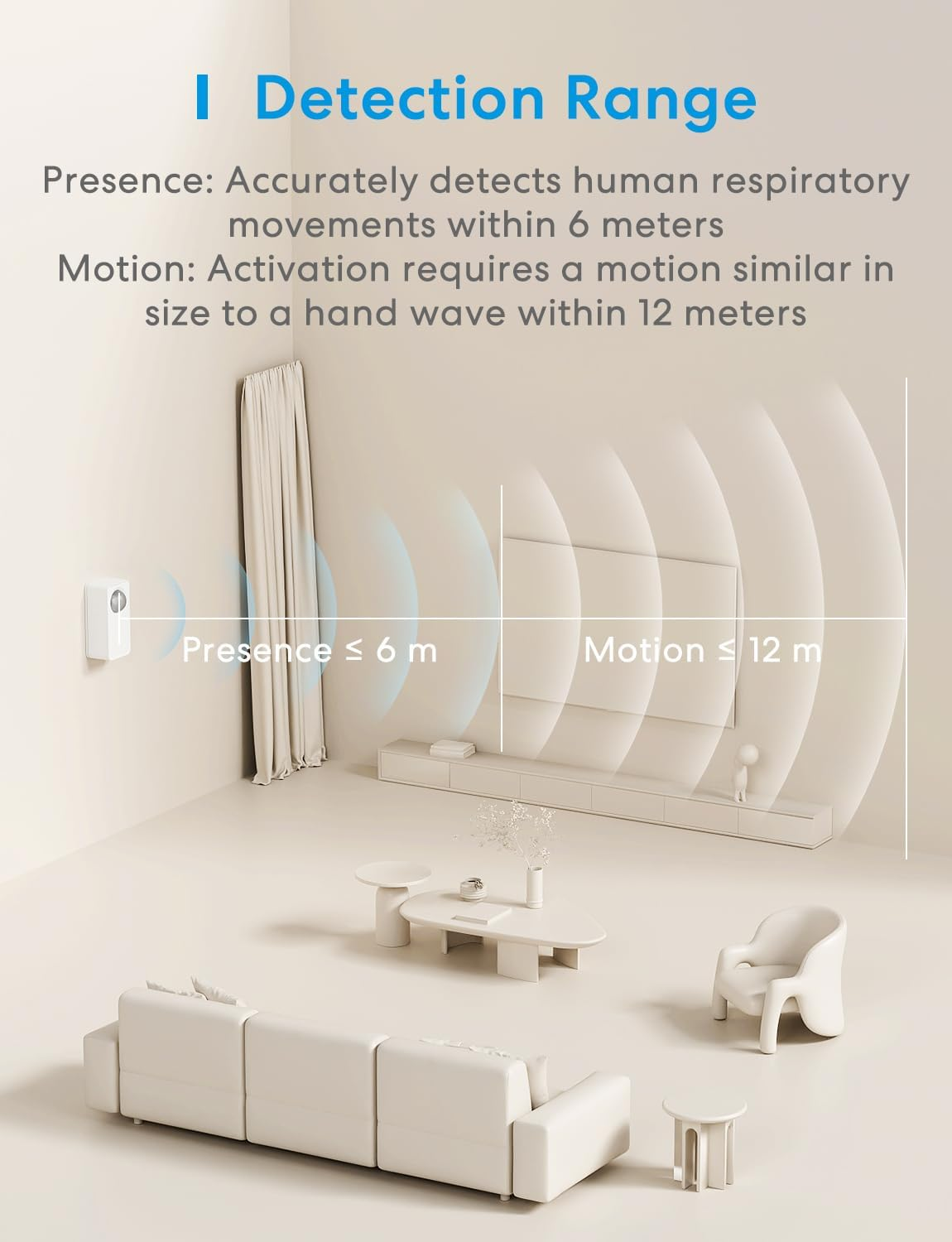 Meross Smart Presence Sensor, Matter Motion Detector with Light Sensor for Home Automation and Security, Pet Friendly, Compatible with Alexa, Google, Apple Homekit, 2.4Ghz Wi-Fi Only image number 1