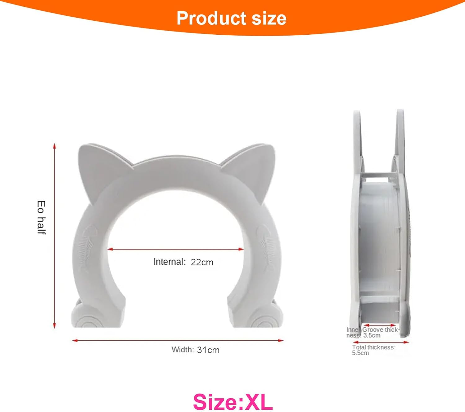 Cat Door Interior, Pet Kitty Safe Door, Cat Door Built in Interior Pet Door, Indoor Cat Door, No Flap, for Indoor Hollow Core or Solid inside Door image number 2