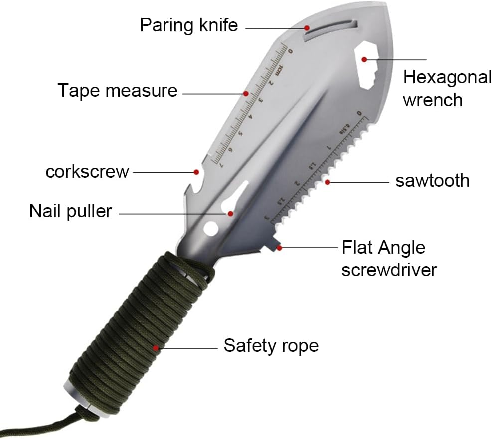 HHWRT Portable Survival Shovel, Entrenching Tool, Multifunctional Camping Gear Survivals Tools, Folding Survival Shovel, Camping Shovels, Versatile Gardening Trowel, Survivals Gear (2Pcs) image number 6