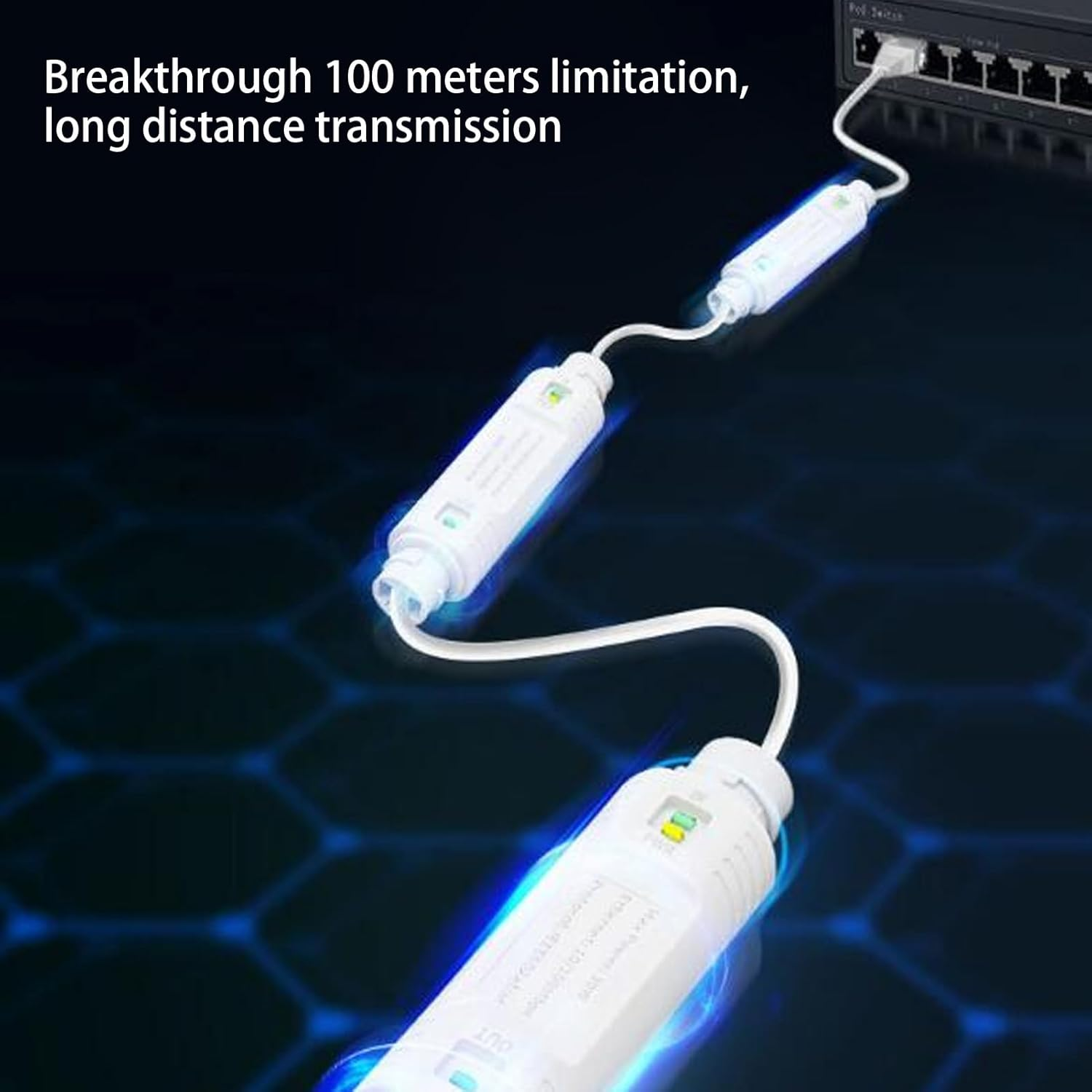 Dpofirs POE Extender 1000Mbps, Water Proof Long Distance POE Repeater with POE Network Series Connection, Plug and Play image number 1