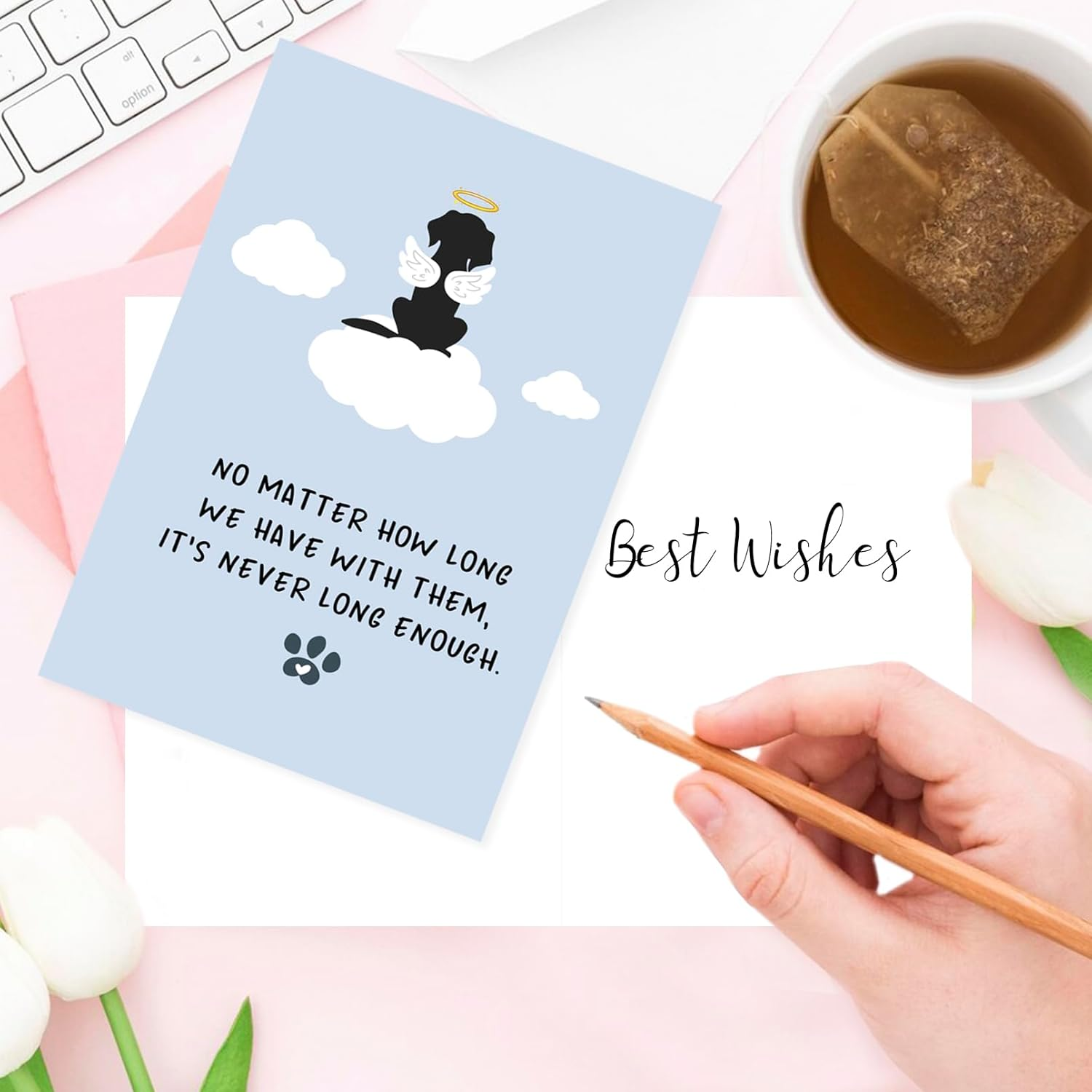 Dog Sympathy Card, Cute Pet Loss Cards, Dog Memorial Sympathy Gifts for Loss of Pet, Condolence Card for Pets Owner Lover, Doggy Bereavement Ideas for Family Friends Husband Wife