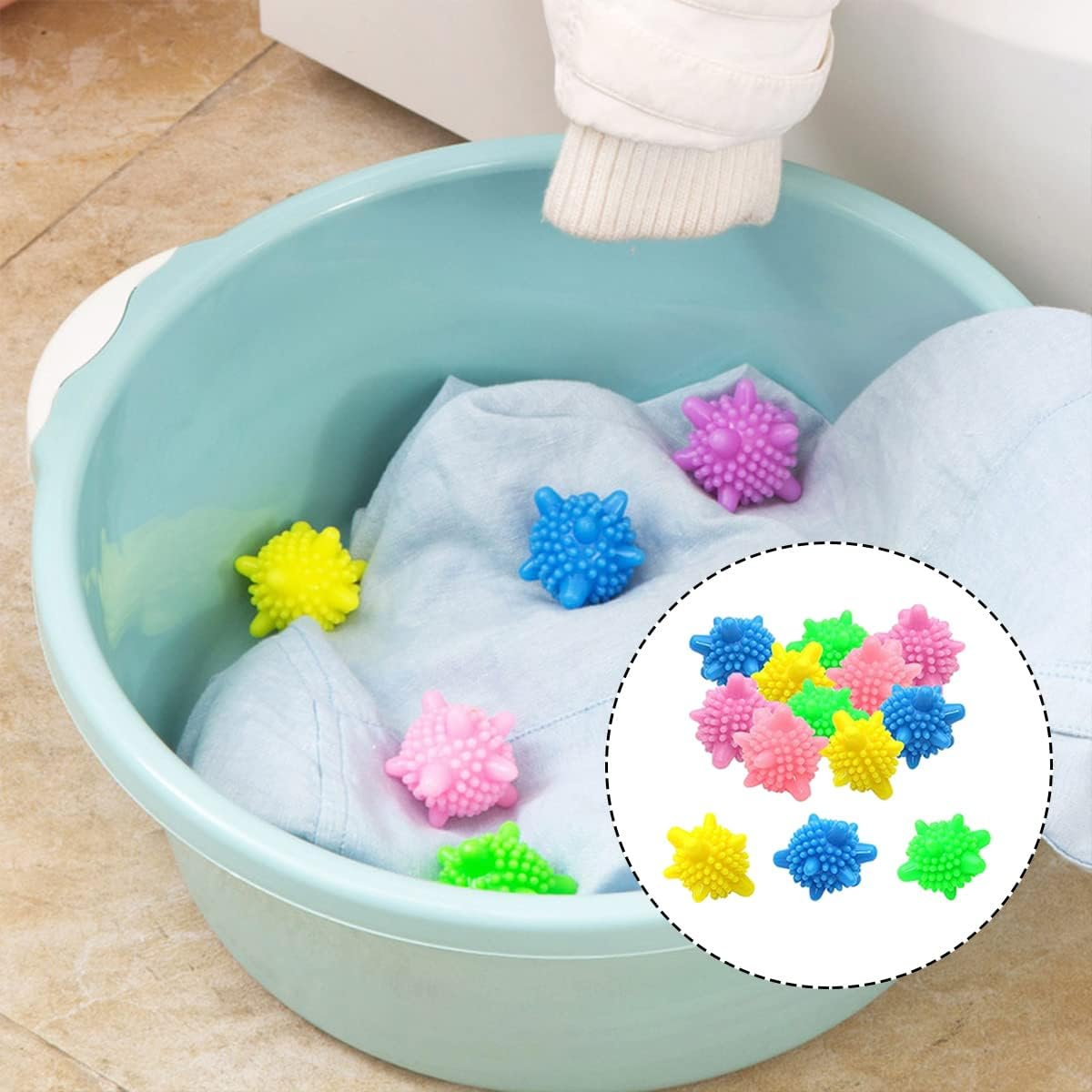 Laundry Balls, 16 PCS Color Reusable Washing Machine Balls for Clean Clothes (4.5Cm/1.77In) image number 2