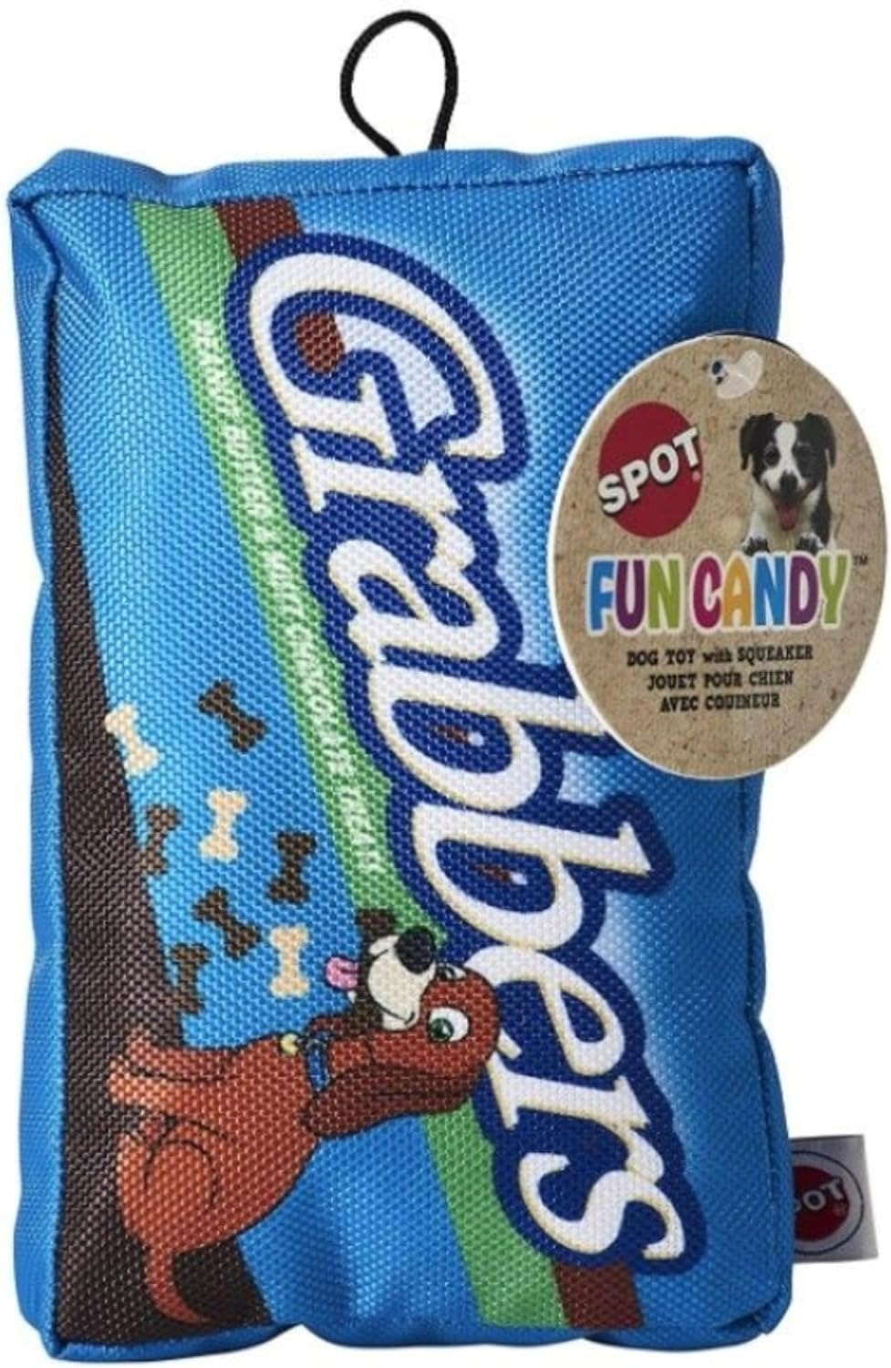 Fun Candy/Grabbers/Ballistic Nylon Dog Toy with Crinkle Paper and Squeaker 7" image number 1
