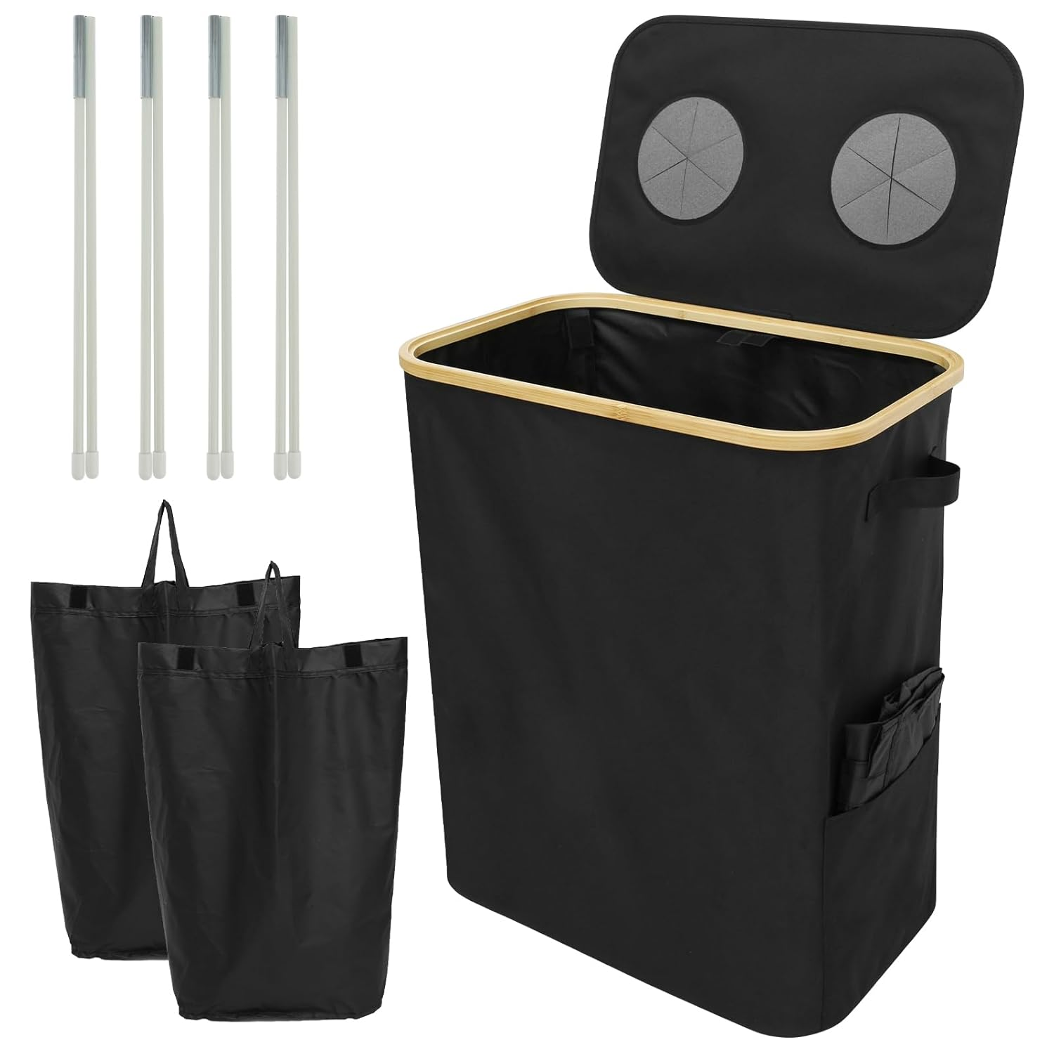 Kitchen Recycling Bin 140L Bottle Recycling Bin with Lid Large Capacity Kitchen Recycling Trash Can Foldable Recycling Bin Storage with Removable Inner Bag for Kitchens Indoor image number 1