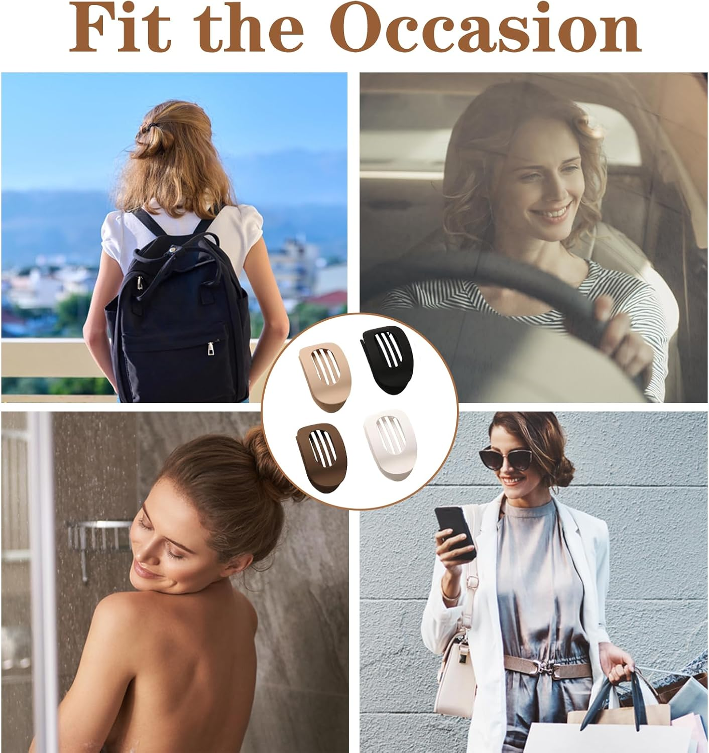 Pack of 4 Duckbill Hair Clips, Stylish Duckbill Hair Clip, Matte Large Benglatt Hair Clip for Women, Simple Elegant Flat Crab Clips for Everyday Office School Festive Occasions image number 3