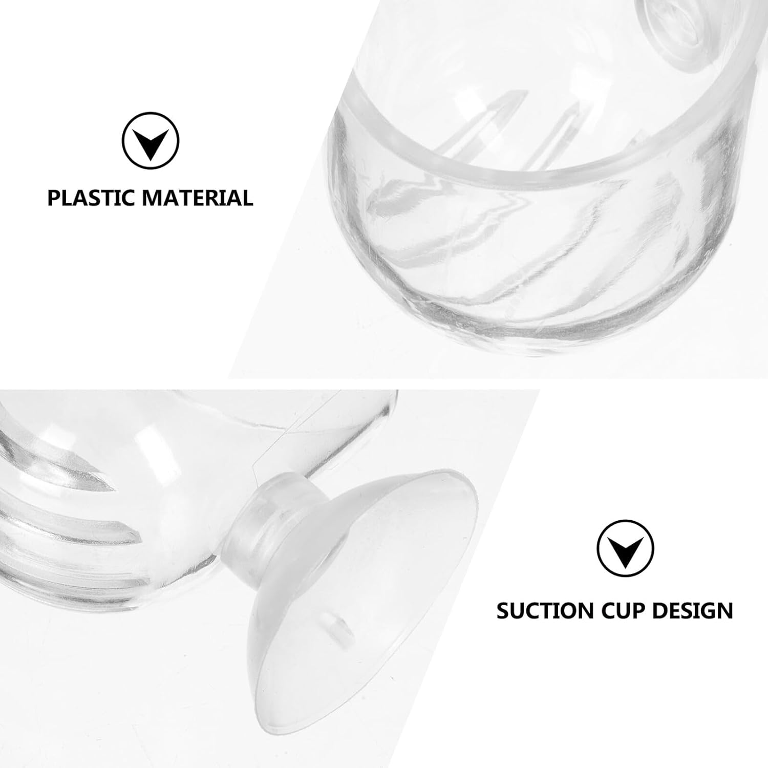 Garneck 4Pcs Transparent Red Feeding Cups for Fish Tank Aquarium Aquatic Plant Cups with Strong Suction for Easy Installation and Cleaning Feeding Supplies for Aquatic Pets and Underwater image number 6